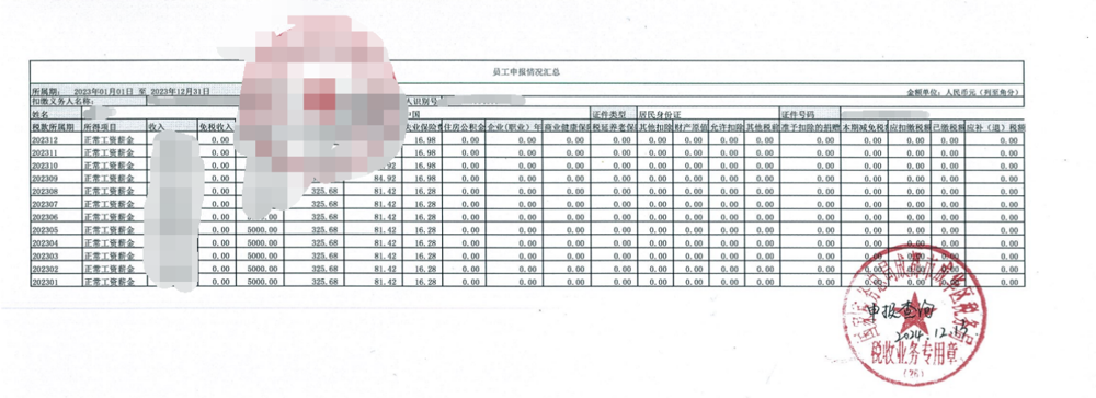 工资证明材料